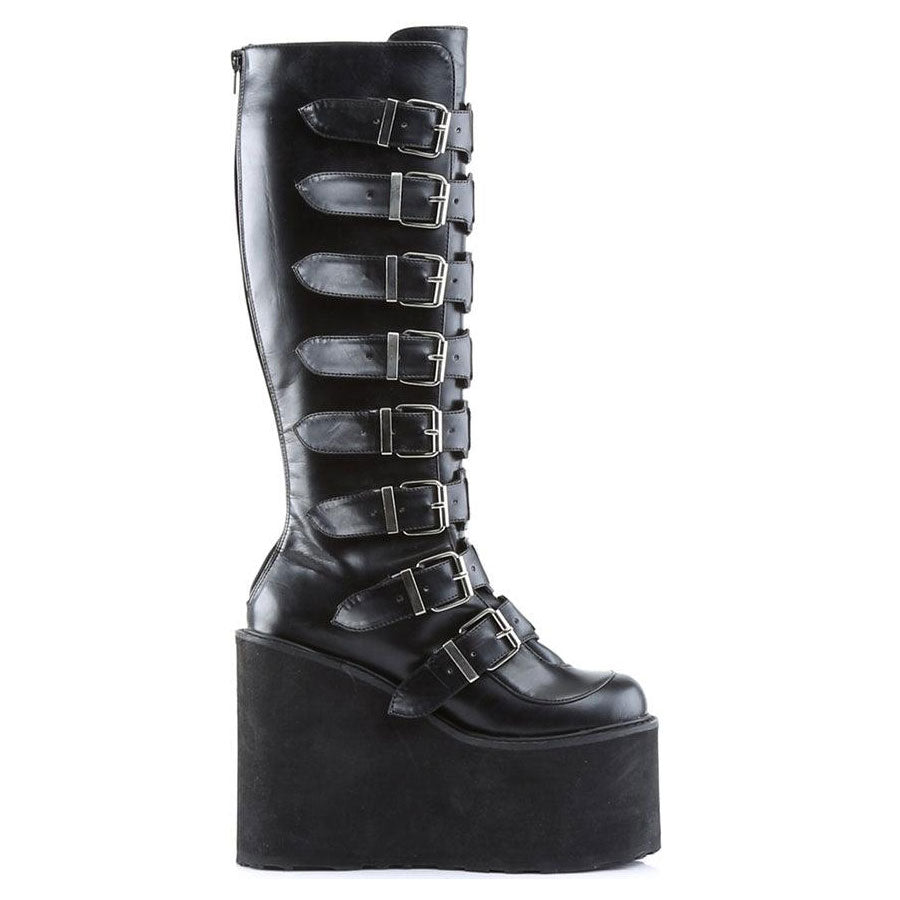 Swing Matte Cyber Metal Plate Knee Boots