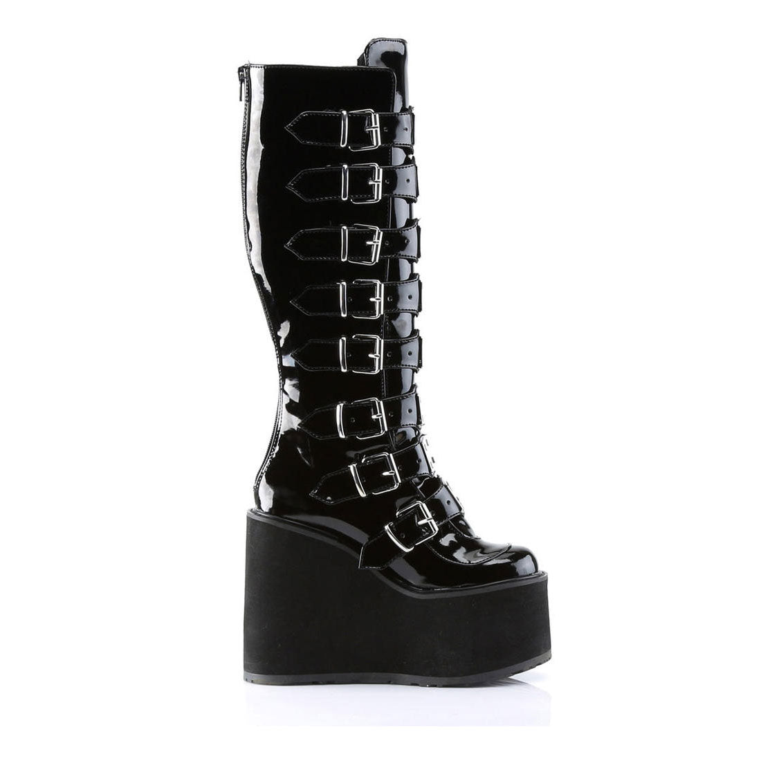 Swing Cyber Metal Plate Platform Knee Boots