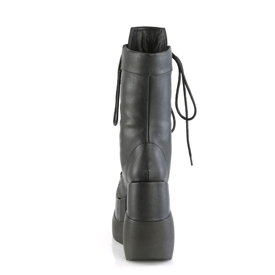 Void Tiered Wedge Lace-Up Mid-Calf Boots