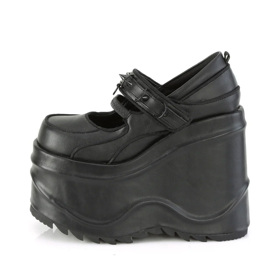 Wave Platform Wedge Mary Janes
