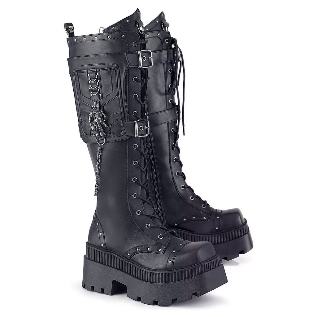 Wrath Square-Toe Platform Knee Boots
