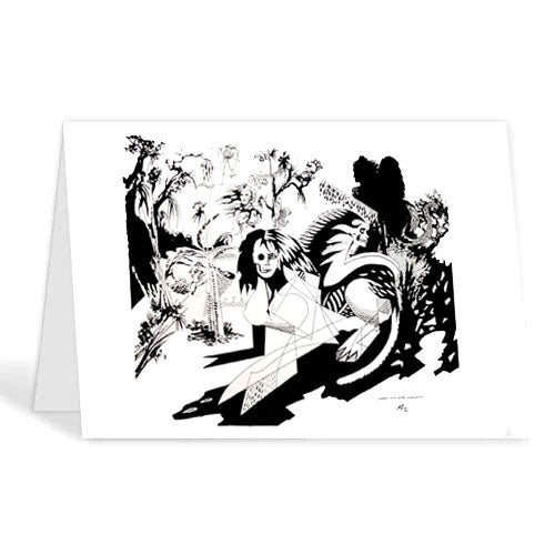 Abstraxions - Landscape with Sphinxes Blank Card