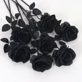 Black Rose Stem, single artificial black rose