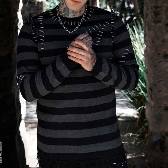 Autopsy Stitch Striped Sweater