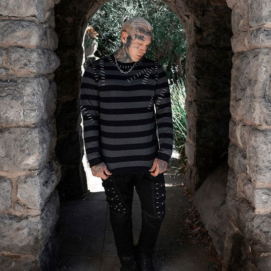 Autopsy Stitch Striped Sweater