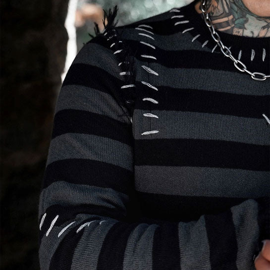 Autopsy Stitch Striped Sweater