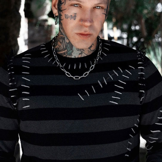 Autopsy Stitch Striped Sweater