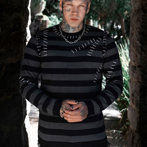 Autopsy Stitch Striped Sweater