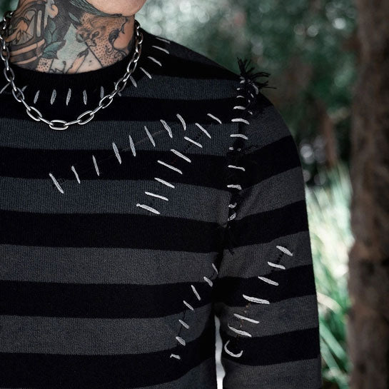Autopsy Stitch Striped Sweater