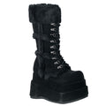 Bear Stacked Fur Platform Suede Calf Boots