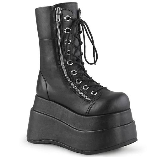 Bear Tiered Platform Lace-Up Mid-Calf Boots
