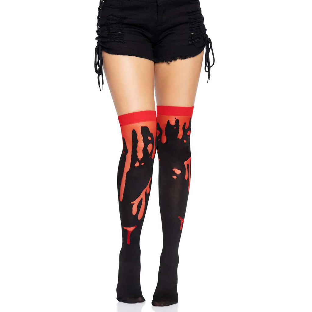 Bloody Splatter Thigh Highs (Red)