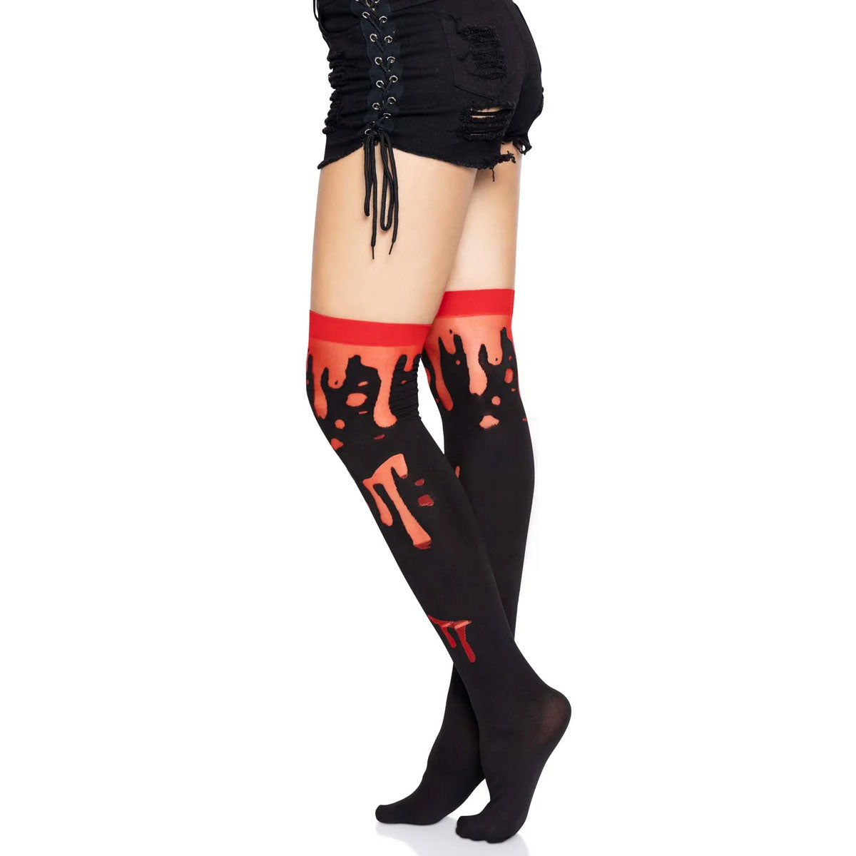 Bloody Splatter Thigh Highs (Red)
