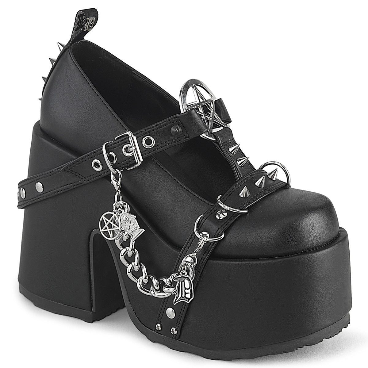 Camel Pentagram T-Strap Platform Mary Janes