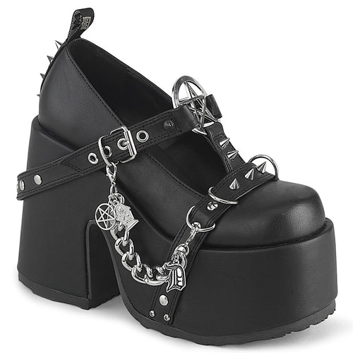 Camel Pentagram T-Strap Platform Mary Janes