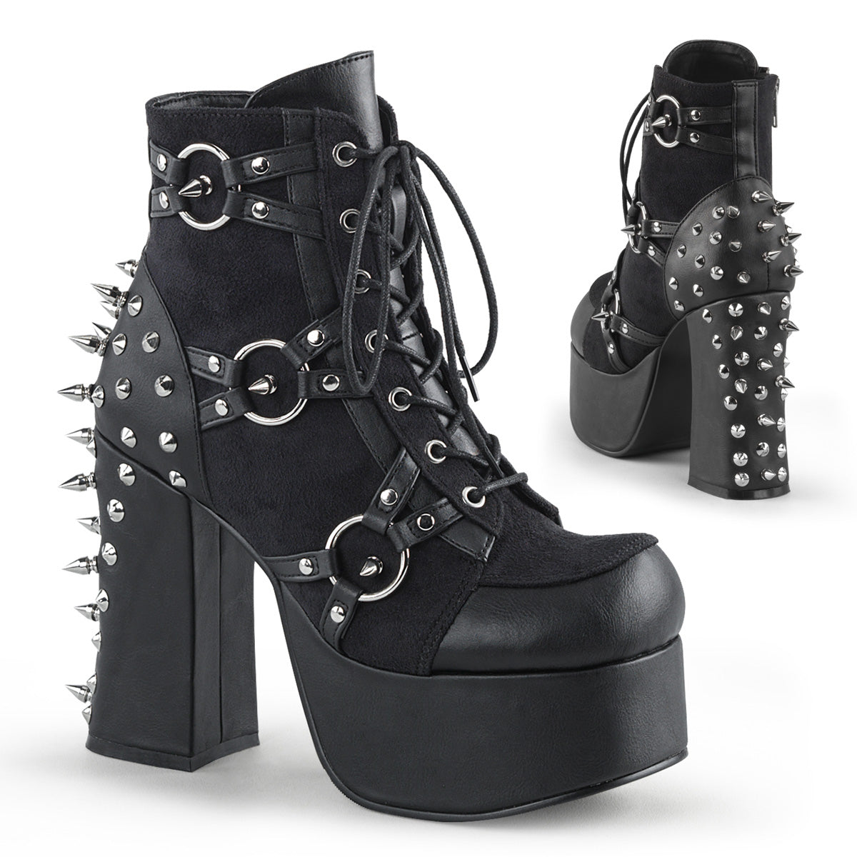 Charade Studded Harness Platform Ankle Boots