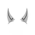 Chrome Demon Horn Hair Clips, silver devil horn hair clips