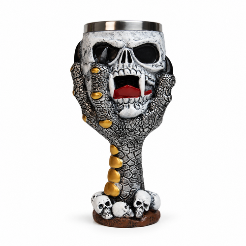 Talon Skull Goblet, Fanged Skull, claw and skull goblet with stainless steel liner