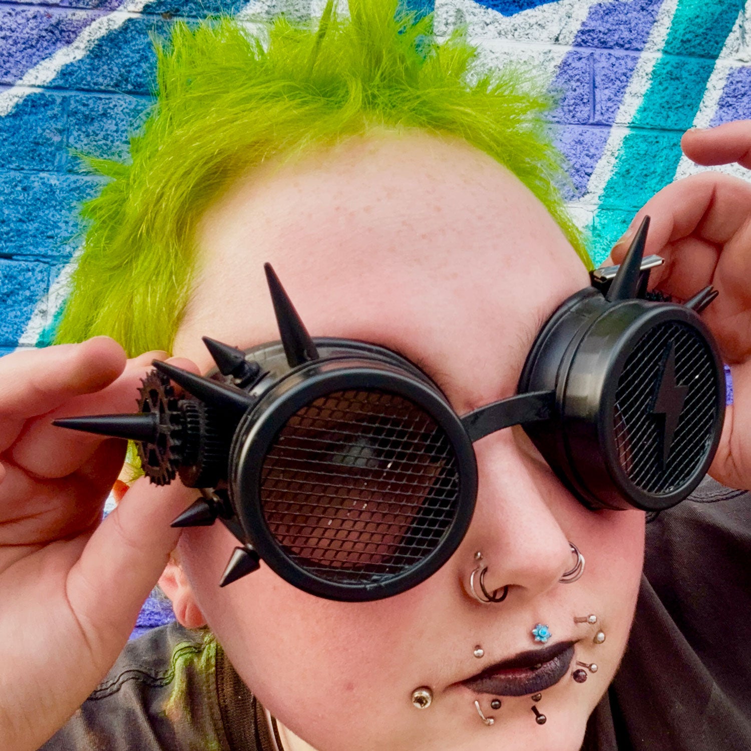 Industrial Mesh Spike Goggles