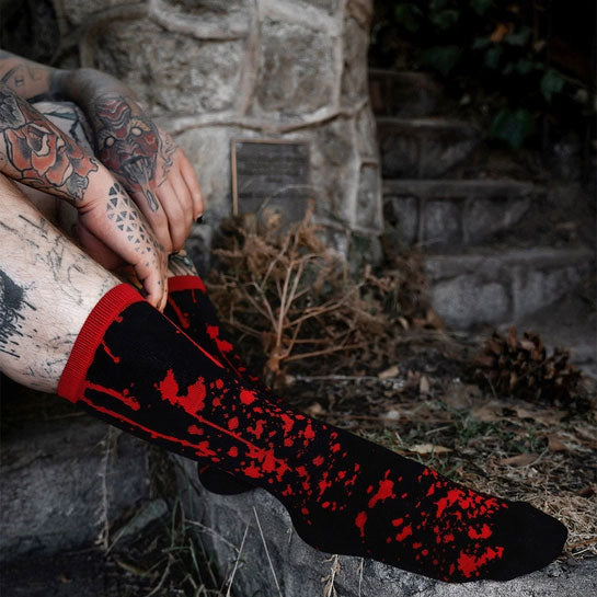 Murder Mystery Blood Splatter Crew Socks
