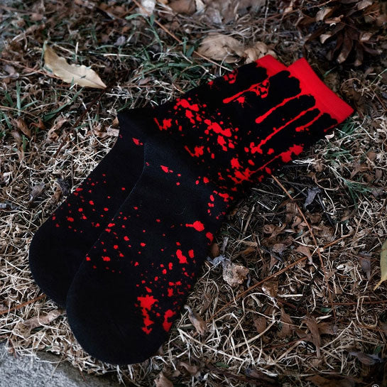 Murder Mystery Blood Splatter Crew Socks