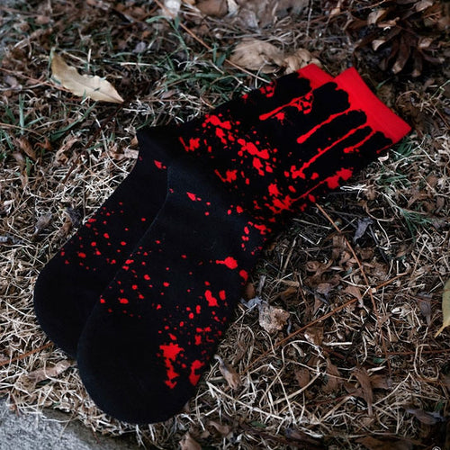 Murder Mystery Blood Splatter Crew Socks