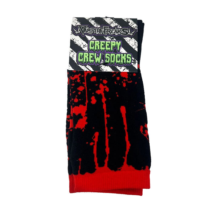 Murder Mystery Blood Splatter Crew Socks