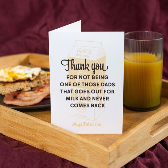 Dad's Out For Milk Father's Day Blank Card