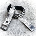 Creepers White Tail Studded Leather Belt