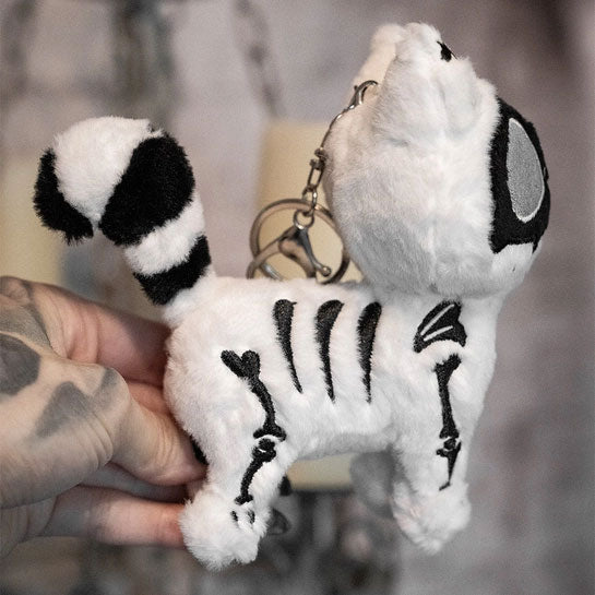 X-Ray Bones Skelekitty Plush Keychain