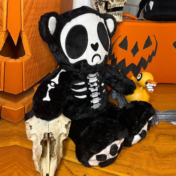 Grumpy Bones Bear Plush Backpack