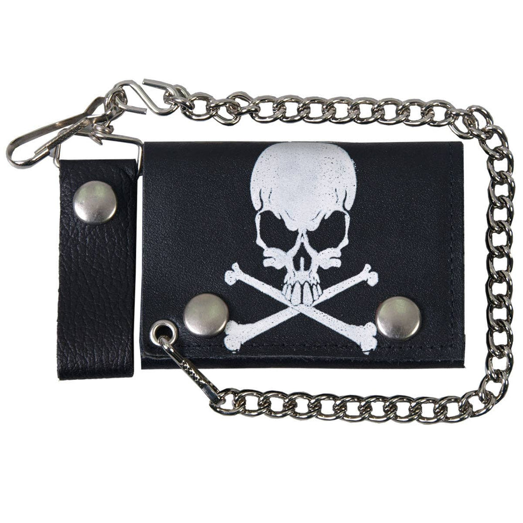 Skull and Crossbones Leather Wallet