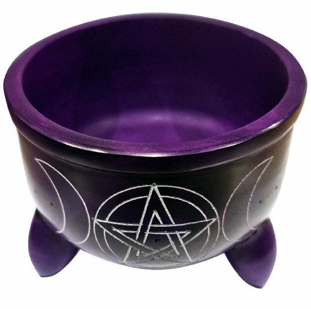 Triple Moon Wicca Altar Cauldron