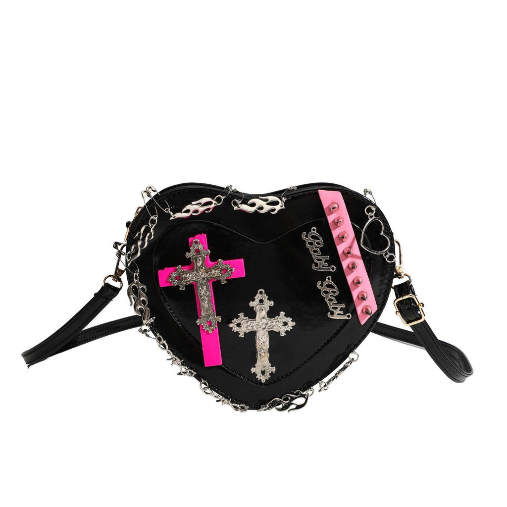 Baby Black Heart Shoulder Bag