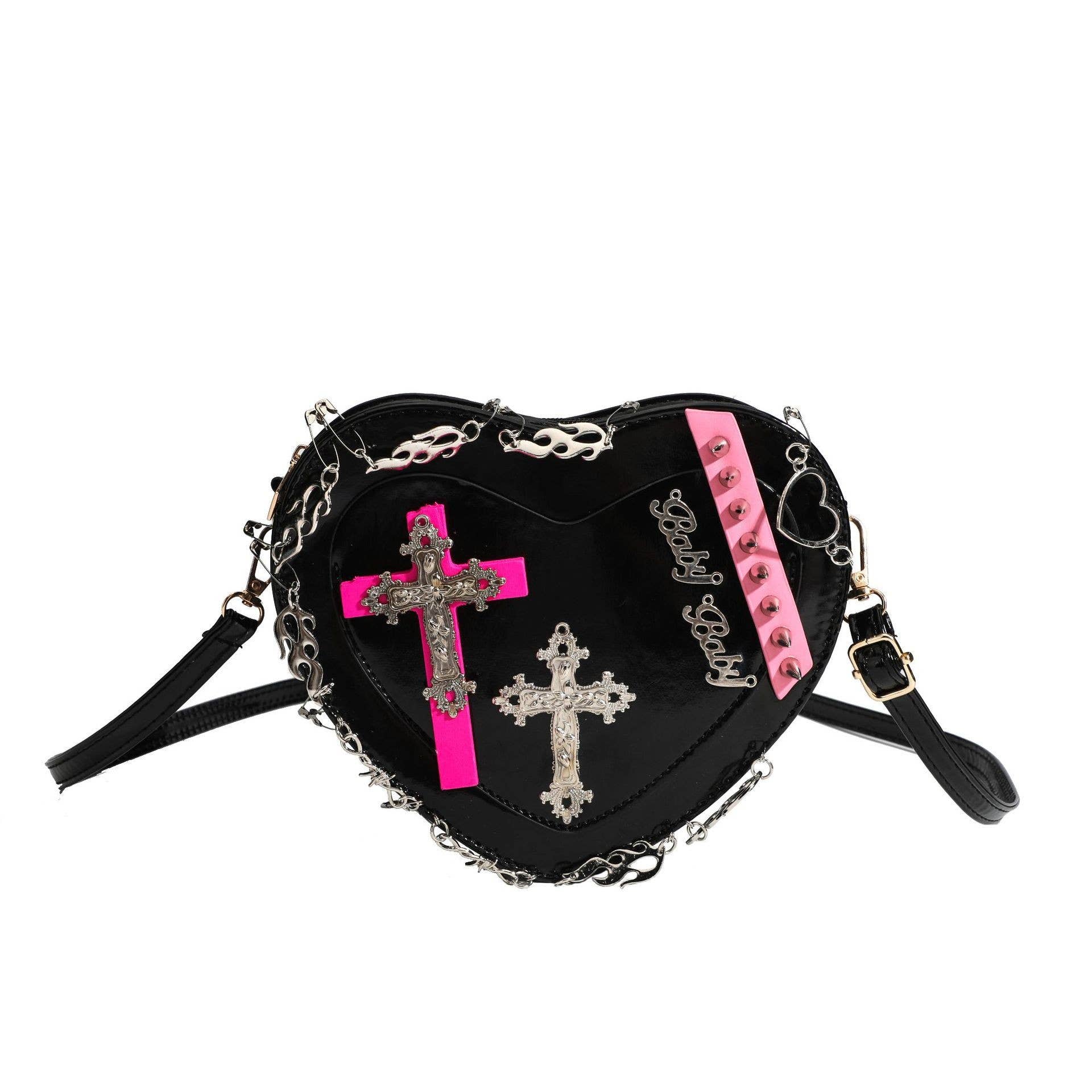 Baby Black Heart Shoulder Bag