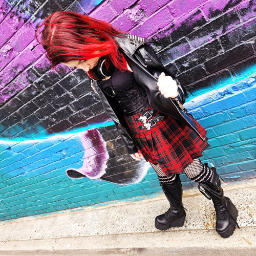 Bat Voyage Tartan Skirt