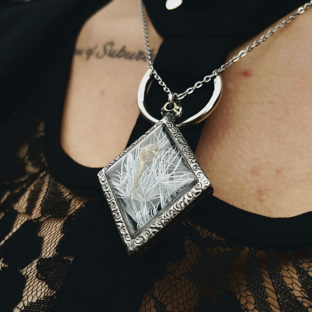 Veil of Seahorse Genuine Specimen Necklace
