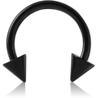 Circular Barbell Spike Ends Black