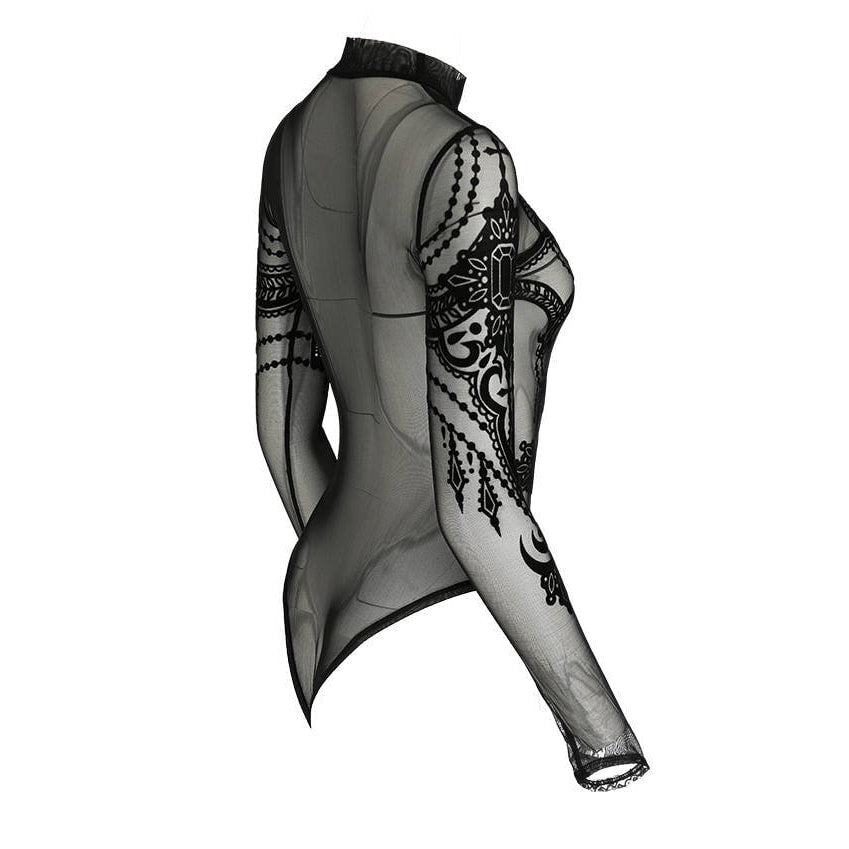 Jewel Bat Mesh Bodysuit