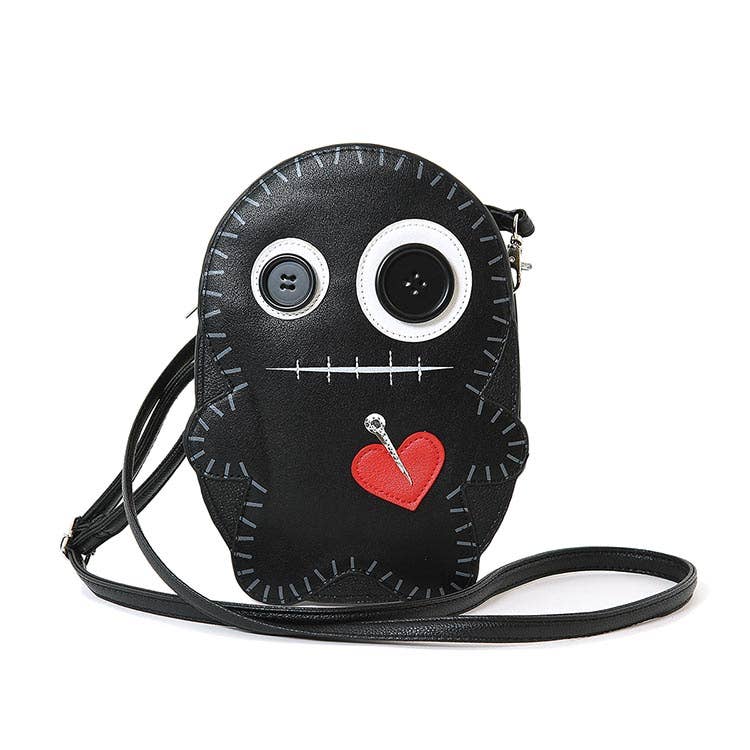 Stitched Voodoo Doll Crossbody Bag: White