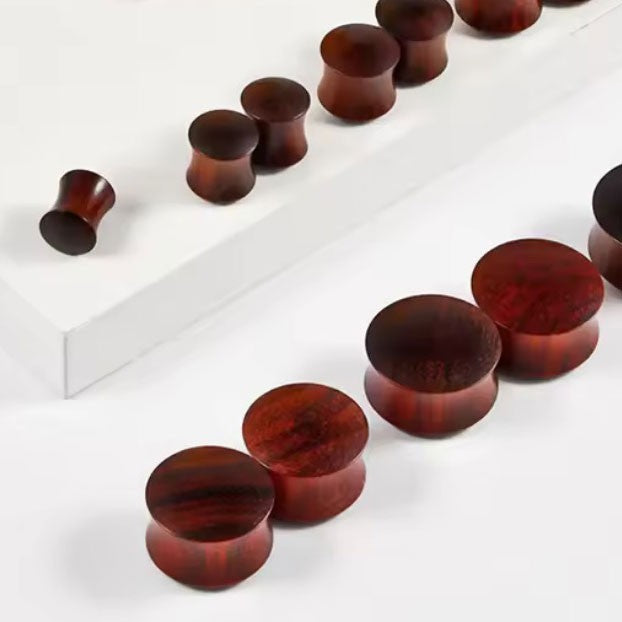 Sandalwood Red - Double Flared Wooden Ear Plug (Pair)
