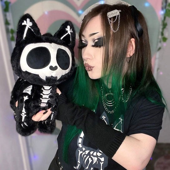 Skelekitty Plush Toy - Ghostly Bones