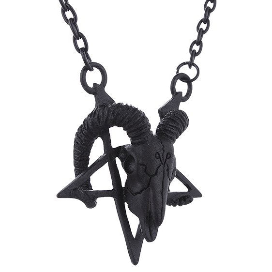 Ram Skull Arsenic Pentagram Necklace