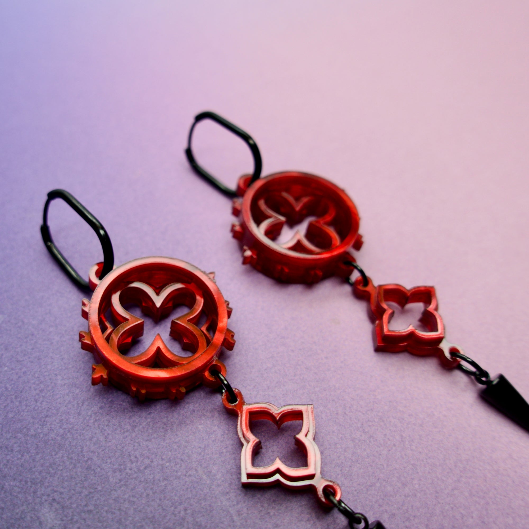 Cathedral Punk Earrings - Blood