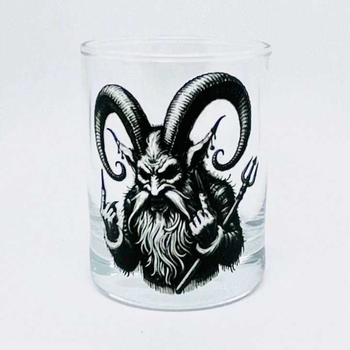 Krampus Hunts Shot Glass