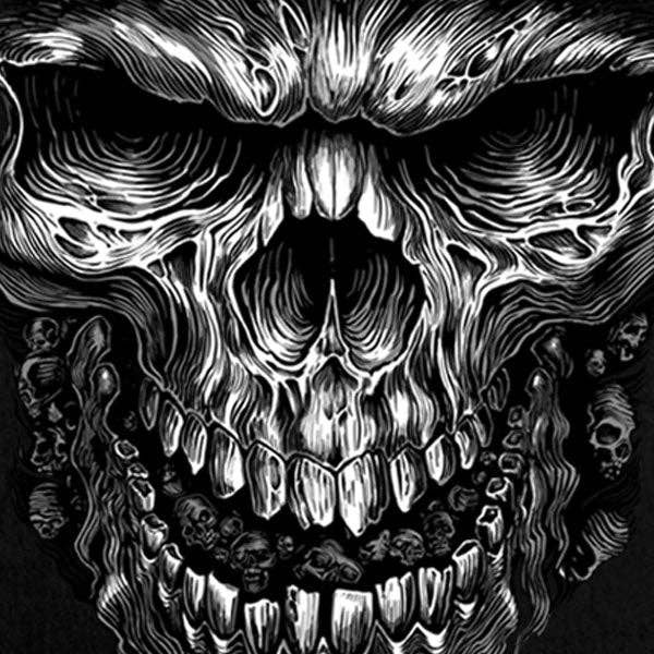 Hot Leathers GMD5237 Mens 'Shredder Skull' Black Sleeveless Denim Shirt: BLACK, L