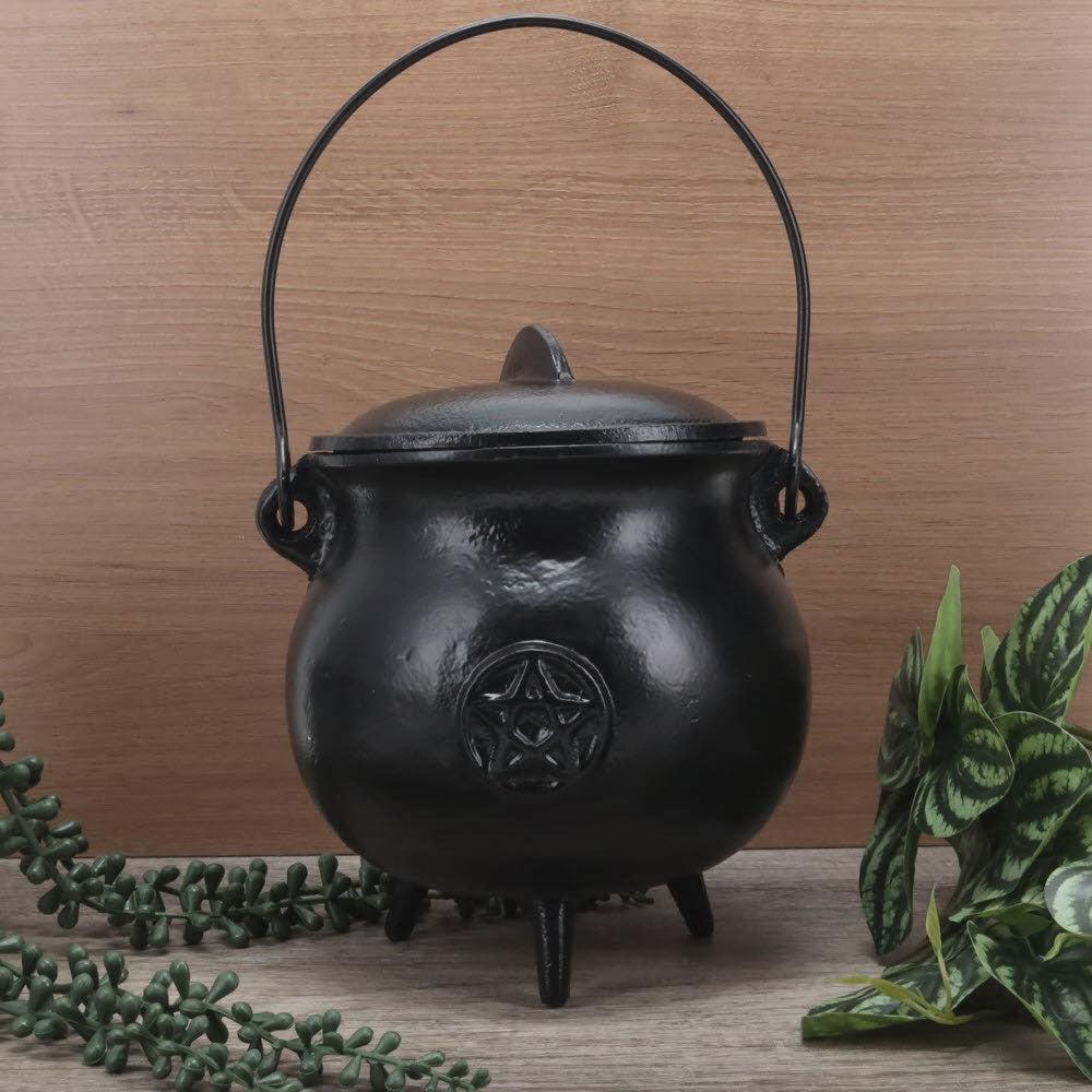 Large Cast Iron Pentacle Cauldron