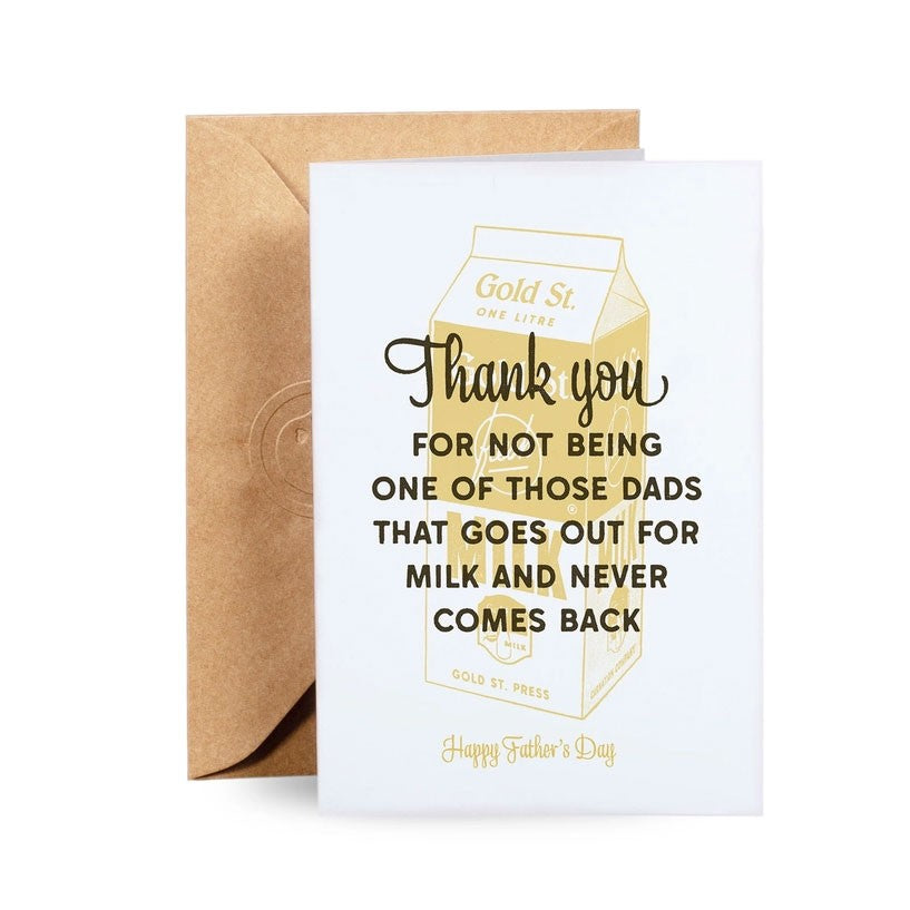 Dad's Out For Milk Father's Day Blank Card