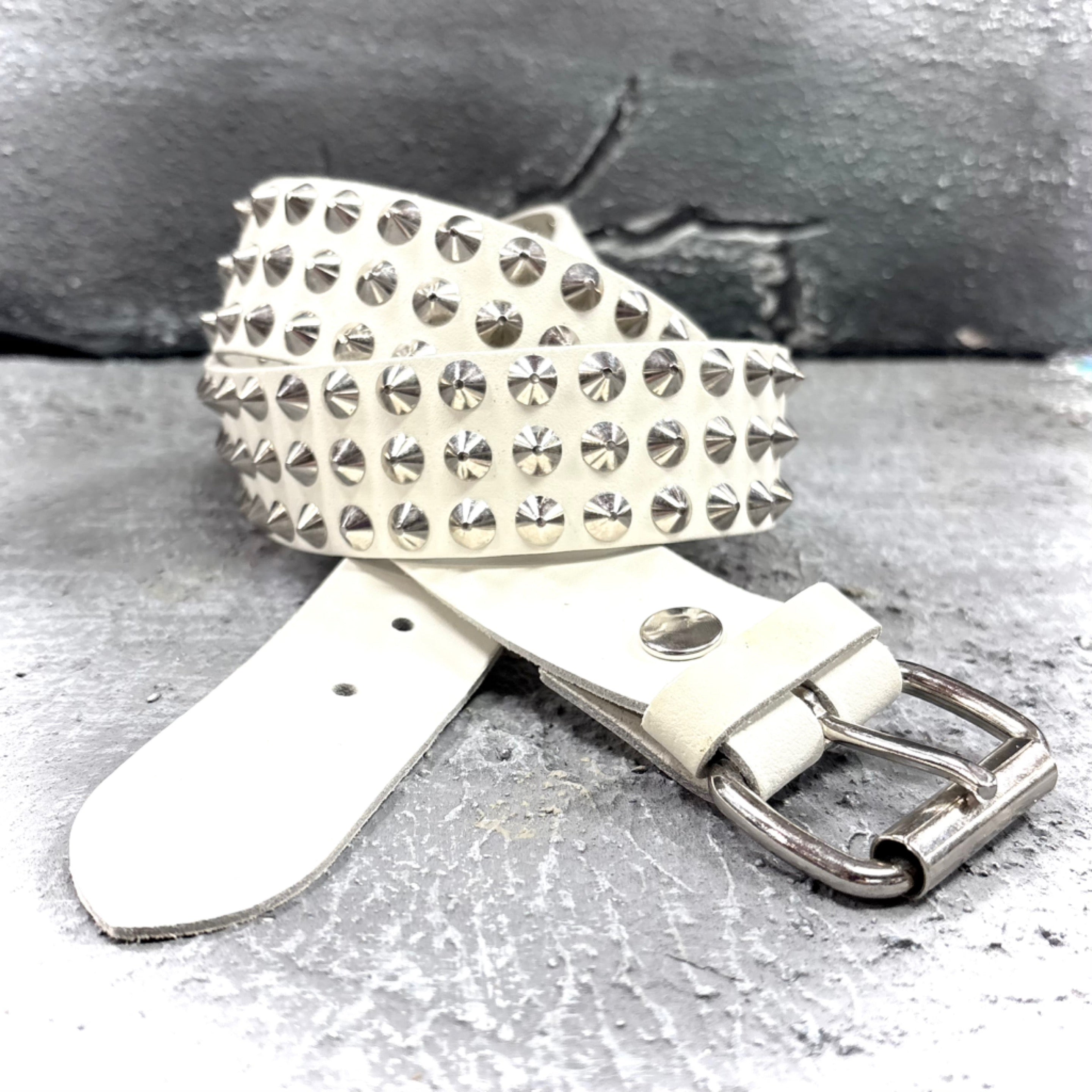 Voided Annihilation Conical Studded Premium Leather Belt