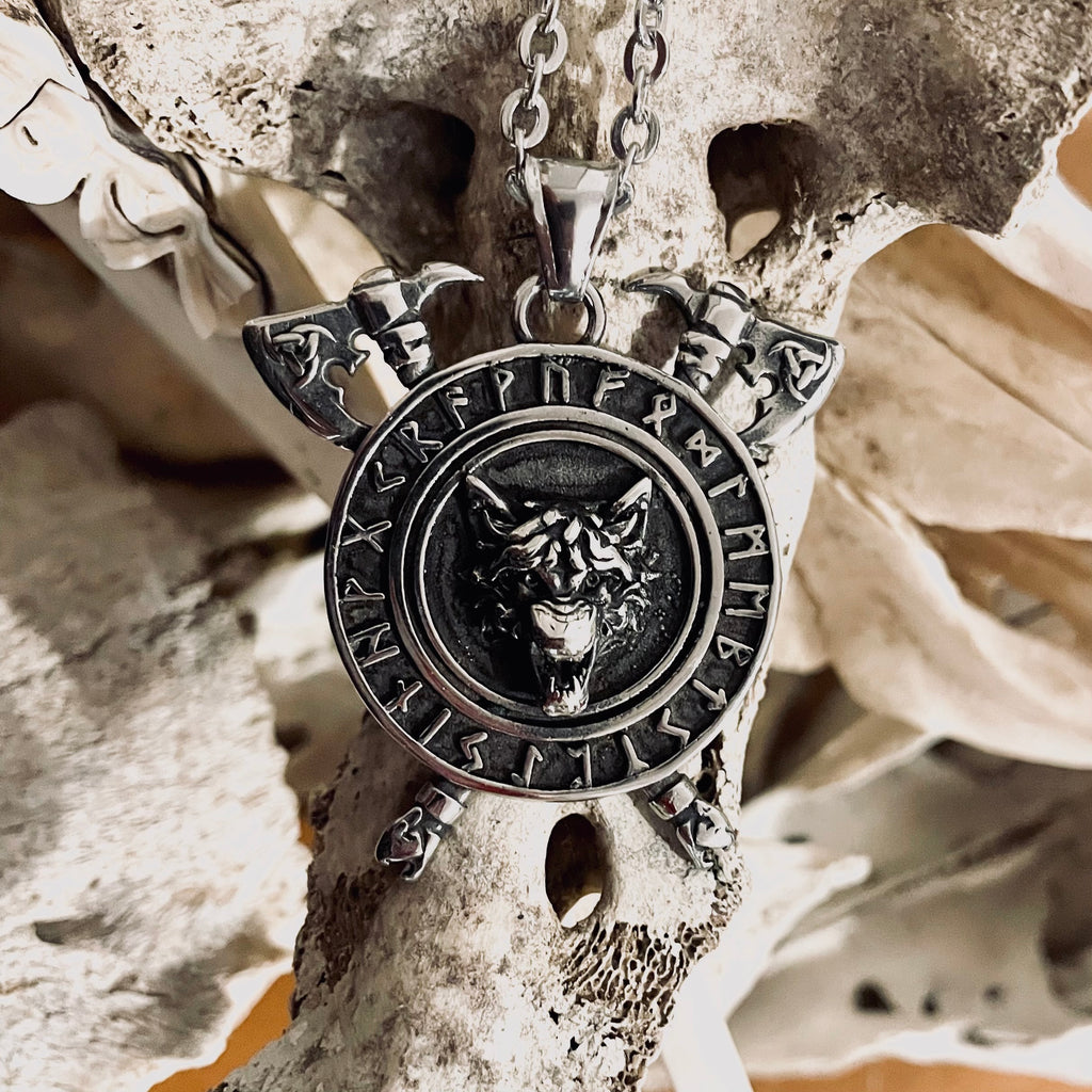 Hati Wolf Runic Pendant